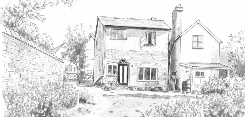 Bailey End cottage sketch